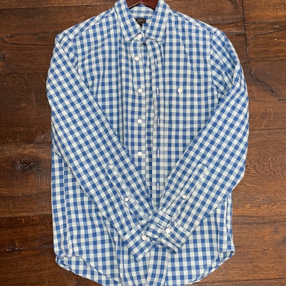 J Crew men’s blue checkered button down shirt - Picture 1 of 4